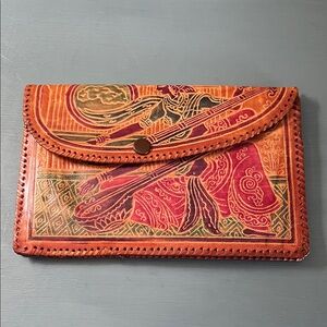 Leather Handtooled Indian Wallet